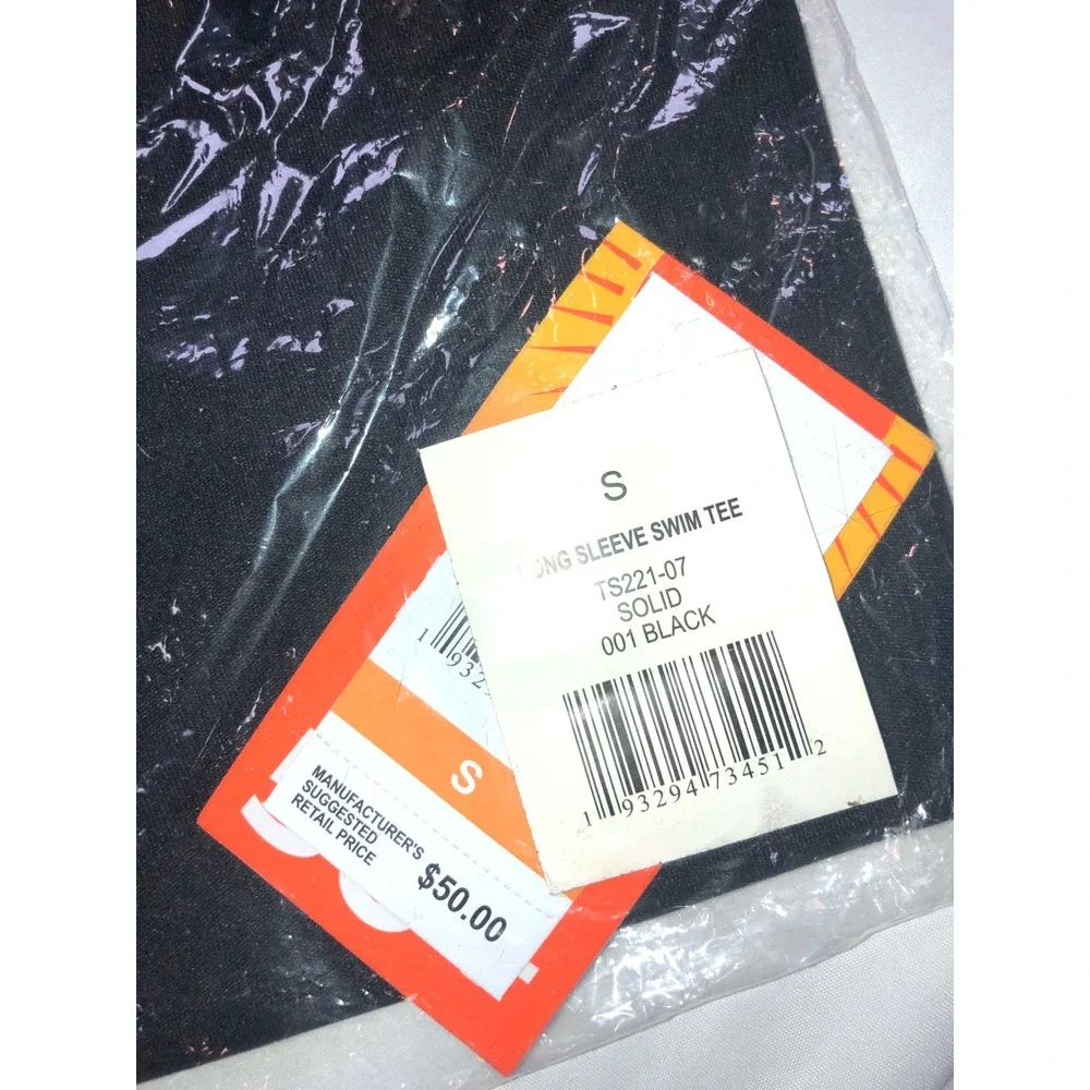 Joy Surf & Swim Co Mens Long Sleeve Swim Tee Rash Guard UPF 50+ Black TS221-07 - Picture 3 of 4
